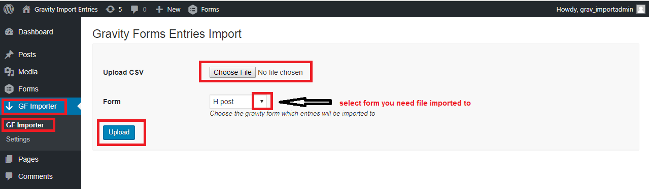 Import Gravity Forms Import Entries CSV File