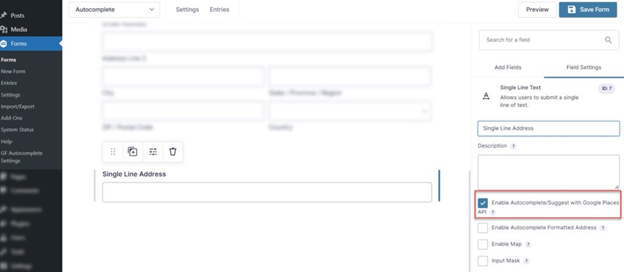 Form Creation with Restricted Address For Restricted Address in Gravity More 