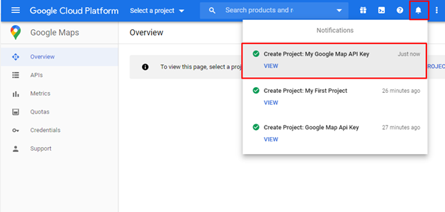 select a project