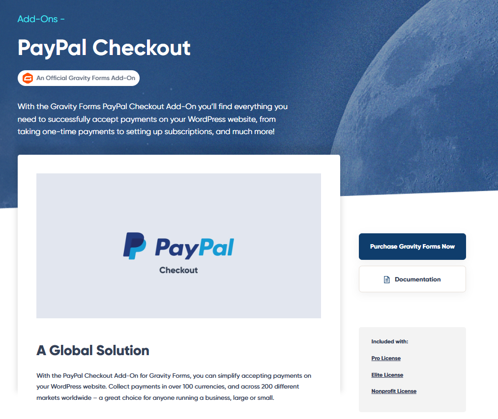 Gravity Forms PayPal Checkout Add-On