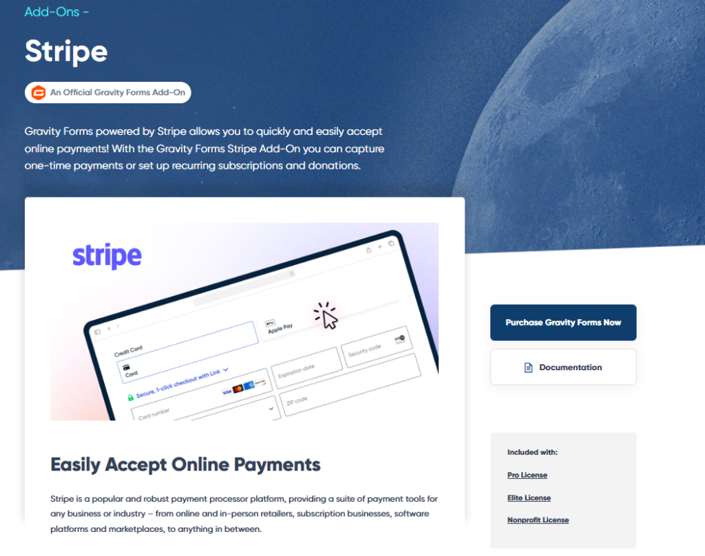 Gravity Forms Stripe Add-On
