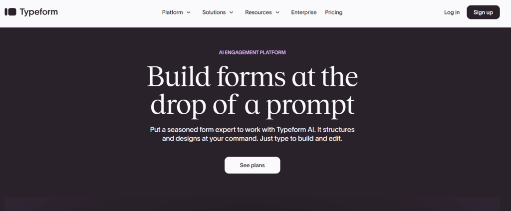 Typeform – Interactive and User-Focused