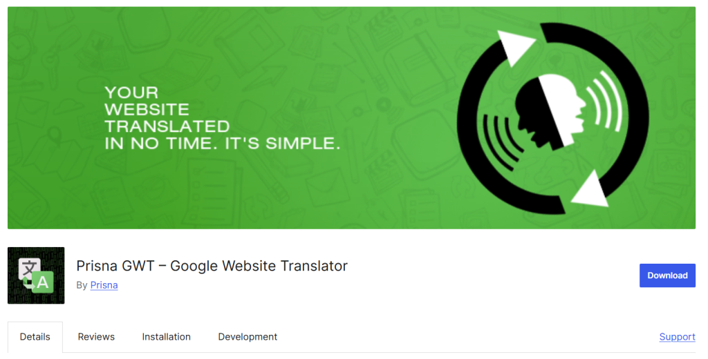 Prisna GWT - Free Google Translate embedding