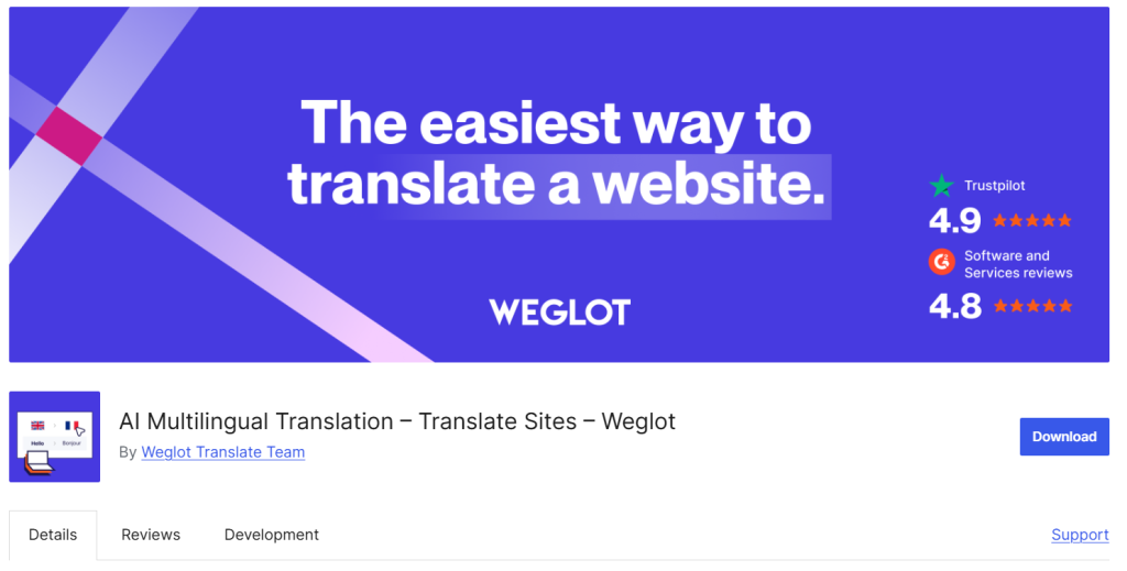 Weglot- Fast multilingual translation plugin