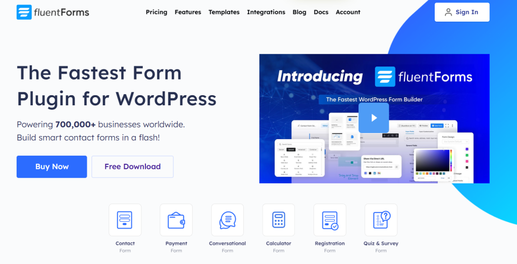 Fluent Forms - online form builder for WordPress