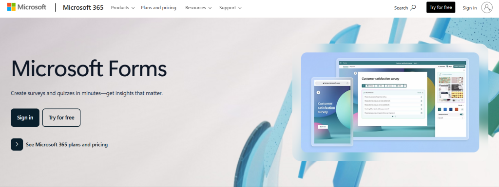 Microsoft Forms - powerful Google Forms replacement